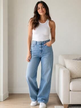 ETHNC Skyway Blue Denim Relaxed Wide Leg Jeans Size 30 NWT E1626 108 630
